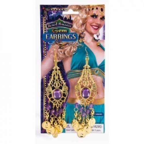 PENDIENTES PRINCESA C/PIEDRAS LILA