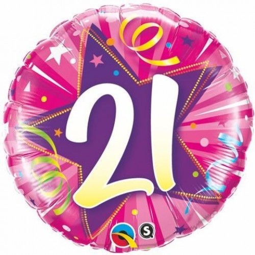 $D GLOBO 18" FOIL RENDONDA N21 ROSA