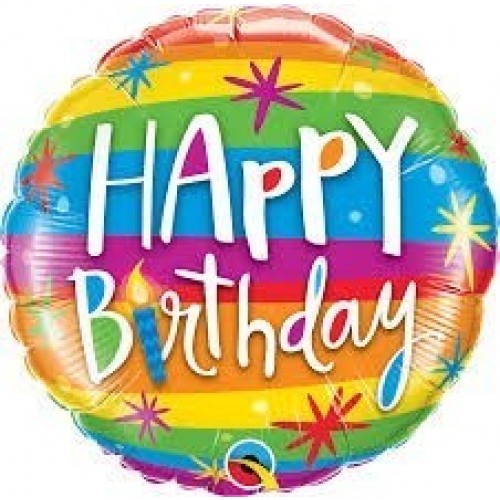 GLOBO 18" FOIL REDONDO HAPPY BIRTHDAY