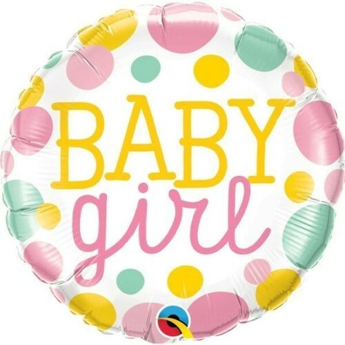 GLOBO 18" FOIL RND BABY GIRL TOPOS