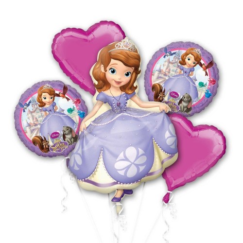 CENTRO 5/U GLOBOS FOIL PRINCESA SOFIA