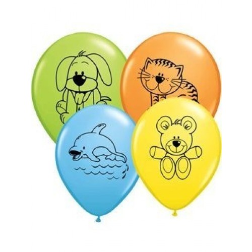 $D 25 GLOBOS 11" LATEX ANIM INFAN COLSUR