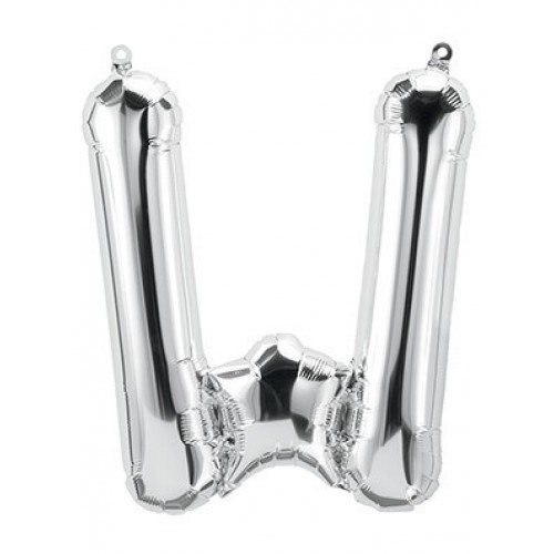 $E GLOBO 34" FOIL LETRA W METAL PLATA