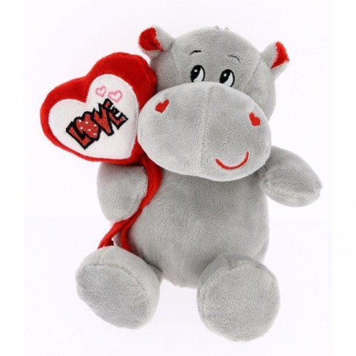 PELUCHE HIPOPOTAMO LOVE 18CM