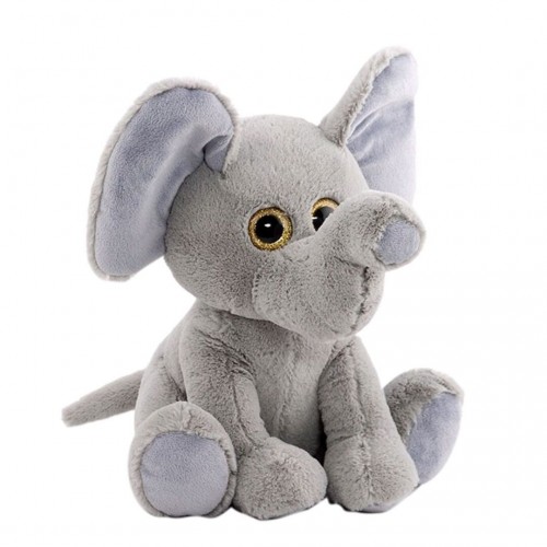 PELUCHE ELEFANTE SENTADO OJO CRITAL 18CM