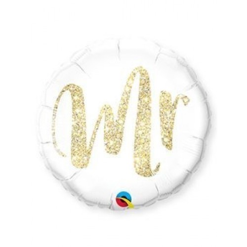 GLOBO 18" FOIL REDONDO MR GLITTER ORO