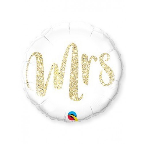 GLOBO 18" FOIL REDONDO MRS GLITTER ORO