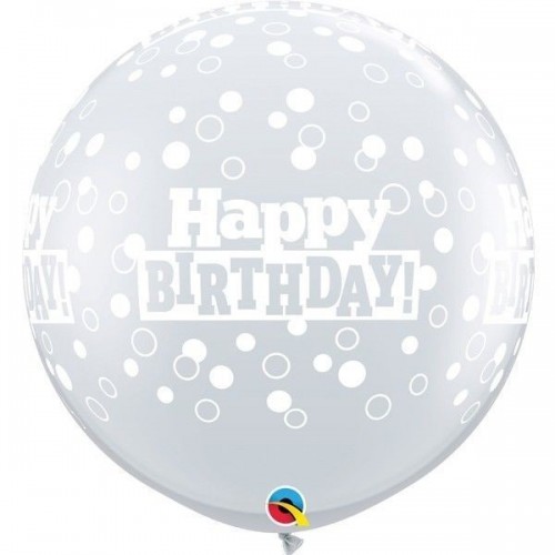 2 GLOBOS JUMBO 3FT TRANSP BIRTHDAY