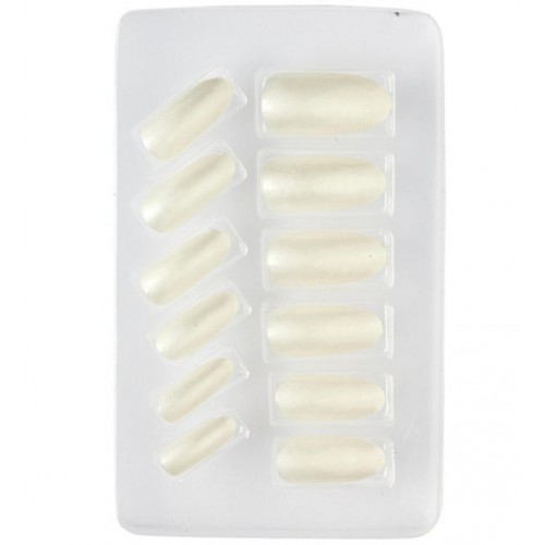 $ 12 UÑAS BLANCA IRIDISCENTE