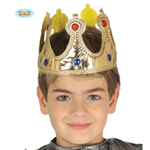 CORONA INFANTIL REY TELA ORO