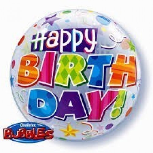 $D GLOBO 22" BURBUJA BDAY PARTY