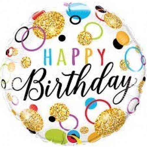 GLOBO 18" FOIL RND GLITTER DOTS
