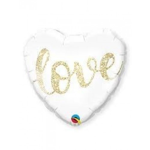 GLOBO 18" FOIL FORMA CORAZON LOVE GLITTE