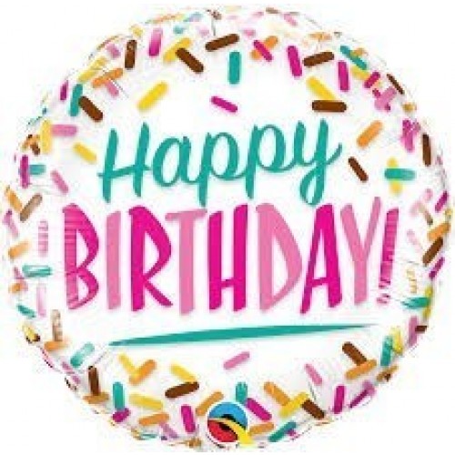 GLOBO 18" FOIL RND HAPPY BIRTHDAY CHISPI