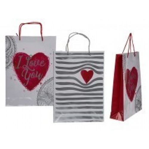 BOLSA REGALO CORAZON SUTIDOS 25X34,5CM