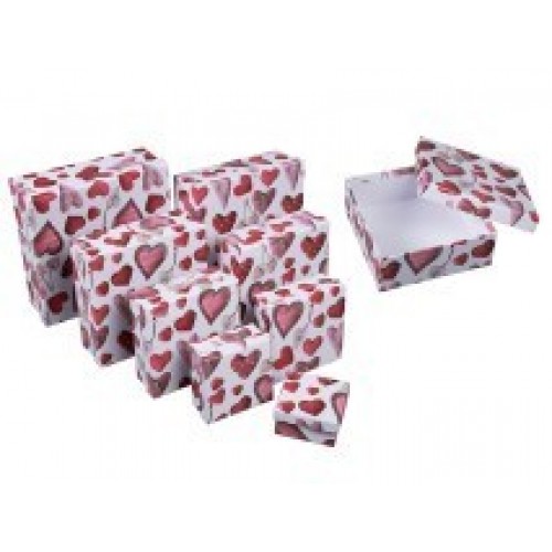 CAJA REGALO BLANCA CORAZON 20,5X20,5X7CM