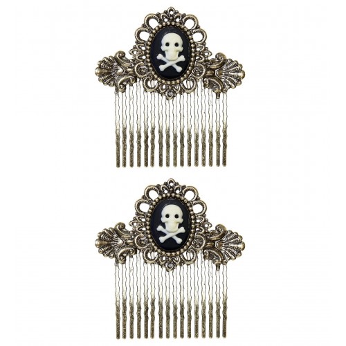 PEINETAS CAMAFEO CALAVERA PIRATA