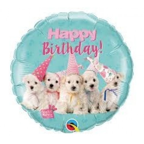 GLOBO 18" FOIL RND BIRTHDAY CACHORROS