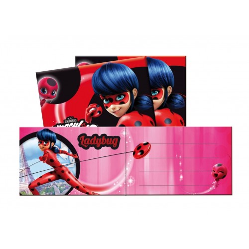 $D   6 INVITACIONES C/SOBRE LADYBUG