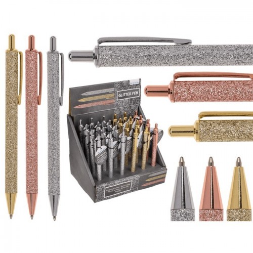 BOLIGRAFO METAL GLITTER COL.SURT