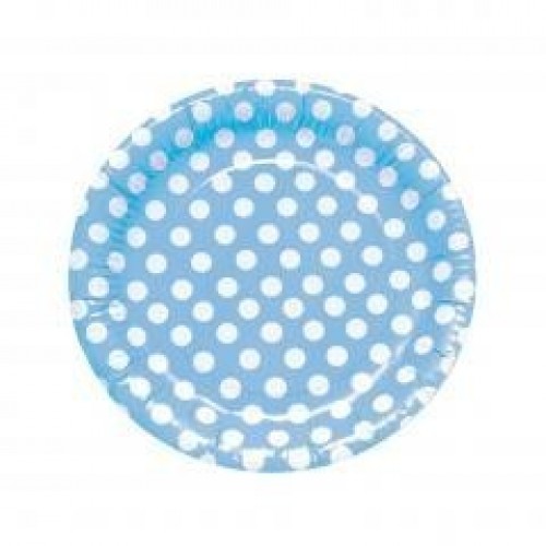   8 PLATOS CELESTE TOPO 23CM