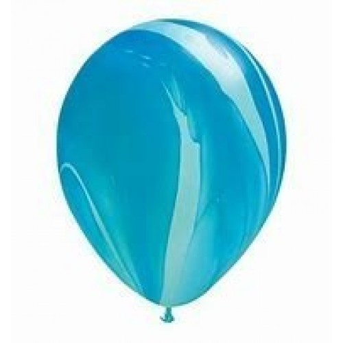 25 GLOBOS 11" LATEX MARMOL AZUL