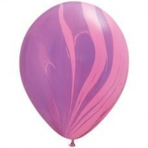 25 GLOBOS 11" LATEX MARMOL ROSA/LILA