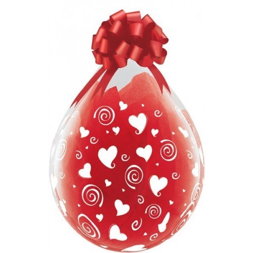 25 GLOBOS REGALO 18" TRANS.CORAZON