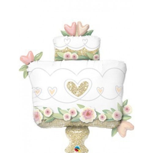 GLOBO 41" FOIL FORMA PASTEL BODA ORO