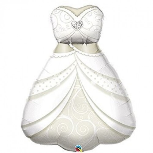 $D GLOBO 38" FOIL  VESTIDO NOVIA BODA