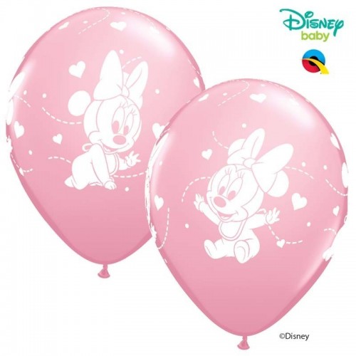 6 GLOBOS 12" LATEX  ROSA MINNIE BABY