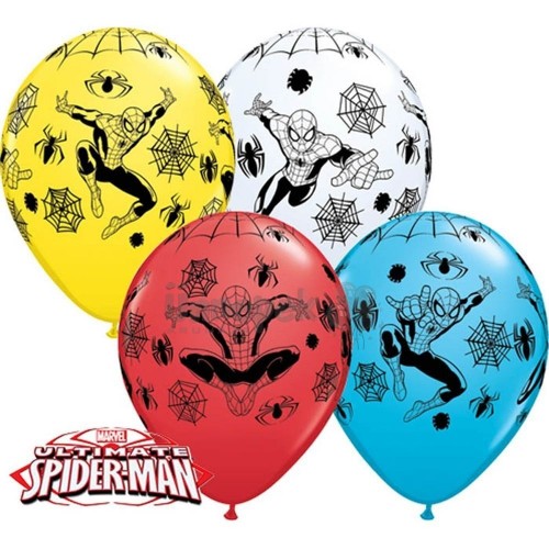   25 GLOBOS 11" LATEX SPIDERMAN MULT