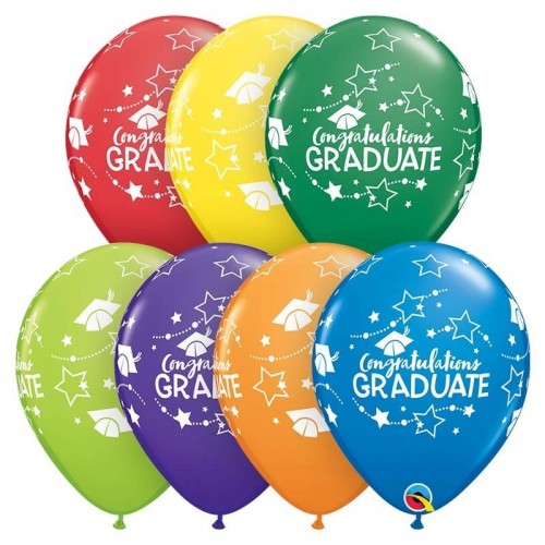 $D 25 GLOBOS 11" LATEX GRADUATE COL.SUR.