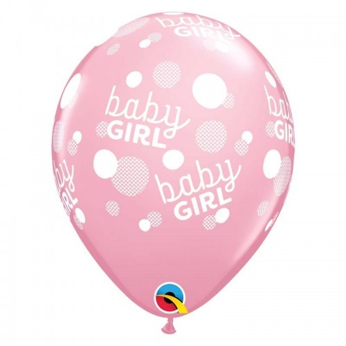 6 GLOBOS 11" LATEX  ROSA BABY GIRL