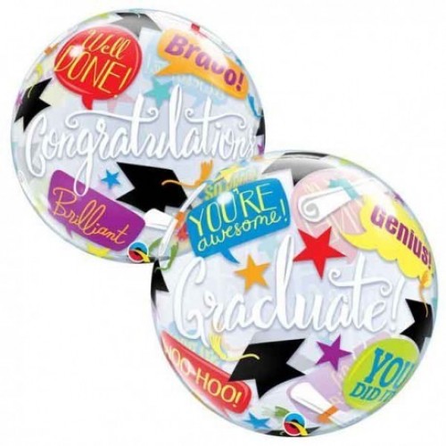 $D GLOBO 22" BURBUJA GRADUATE/CONGRATULA
