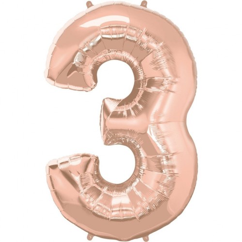 $E GLOBO 44" FOIL FORMA N3 ROSA ORO