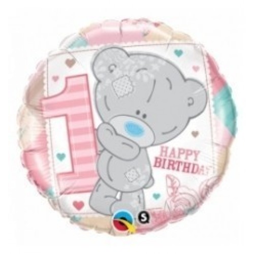 $D GLOBO 18" FOIL 1ST TEDDY BDAY GIRL