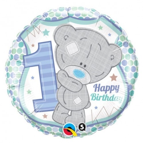 $D GLOBO 18" FOIL 1ST TEDDY BDAY BOY