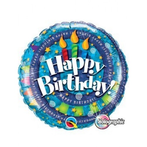 $D GLOBO 18" FOIL RND VELAS BIRTHDAY