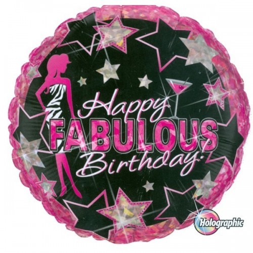 $D GLOBO 18" FOIL RND BIRTHDAY FABULO