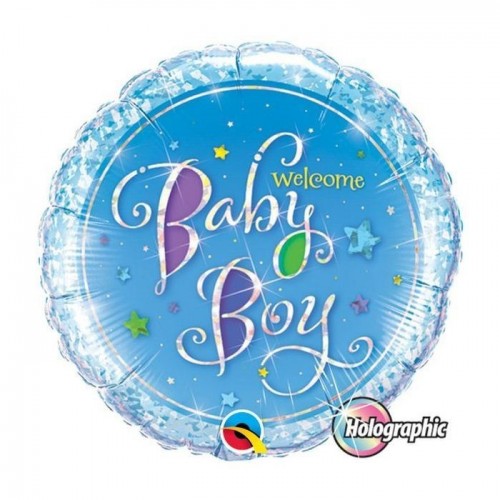 $D GLOBO 9" PALO FOIL WELCOME BABY BOY