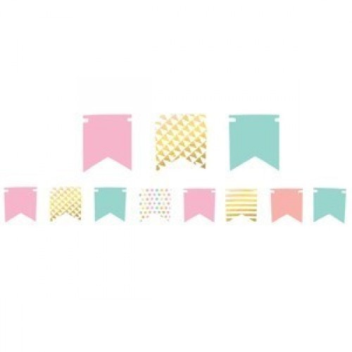 MINI GUIRNALDA TOPOS RAYAS PASTEL 3,65MT