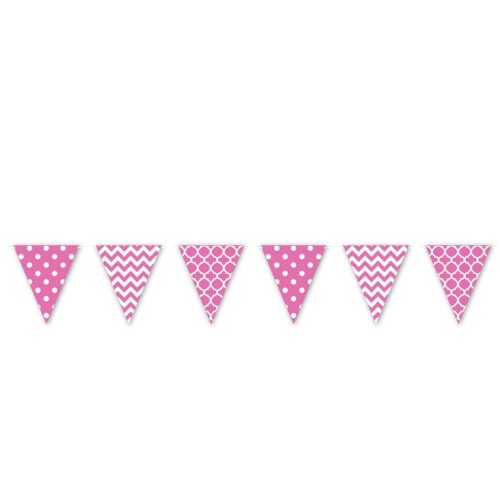 BANDERIN TRIANGULO SURTIDO ROSA 3,65MT