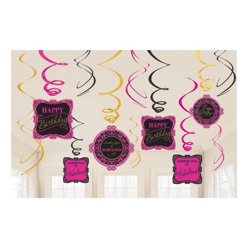PAQ.12/U TIRA ESPIRAL H.BIRTHDAY ROSA