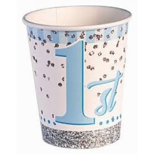 PAQ.8/U VASO 1AÑO AZUL 266ML