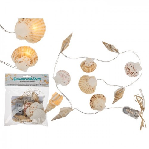 -GUIRNALDA CONCHAS 9 LED BLANCA 1,1MT