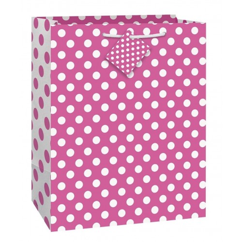  BOLSA REGALO FUCSIA TOPO 27X33CM