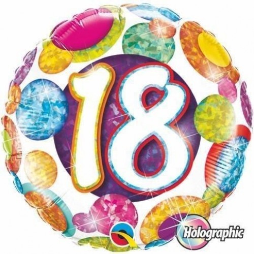 $D GLOBO 18" FOIL RND N18 TOPO HOLOGRAF