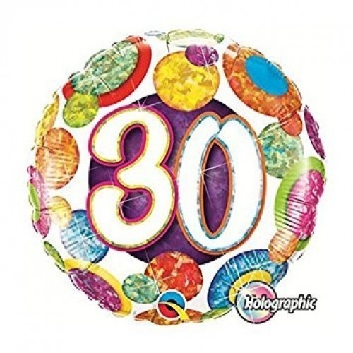 $D GLOBO 18" FOIL RND N30 TOPO HOLOGRAF