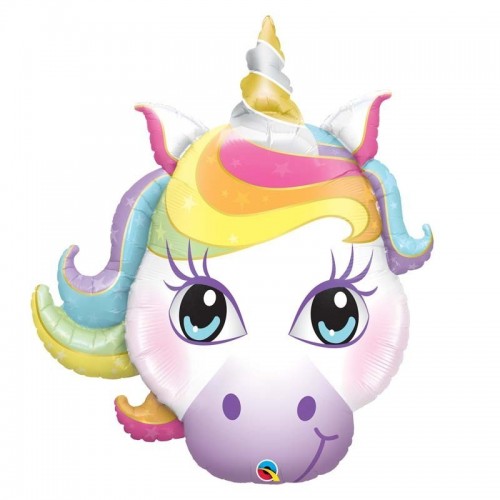  GLOBO 14" PALO FOIL CABEZA UNICORNI